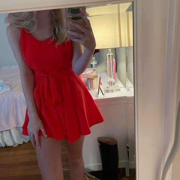 Red/Coral Romper - Picture 2 of 6